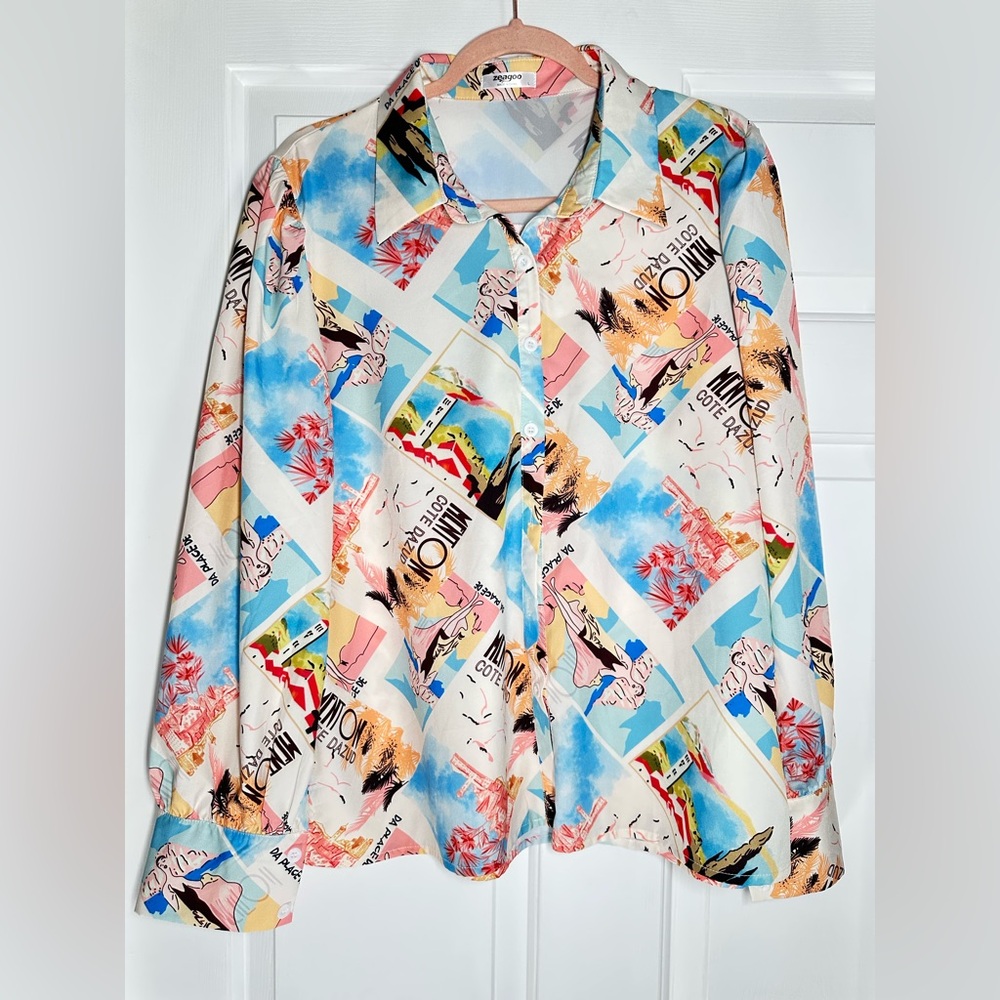 Zeagoo Multicolor Graphic Print Top